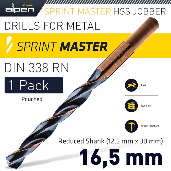 ALPEN SPRINT MASTER 16.5 MM REDUCED SHANK 12.5X30 POUCHED - Power Tool Traders