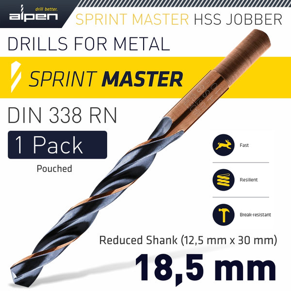 ALPEN SPRINT MASTER 18.5 MM REDUCED SHANK 12.5X30 POUCHED - Power Tool Traders