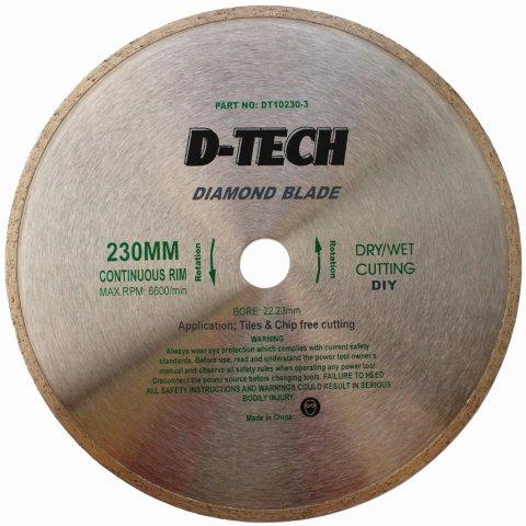 DIAMOND BLADE CONTINUOUS RIM 230 X 22.23MM TILE - Power Tool Traders