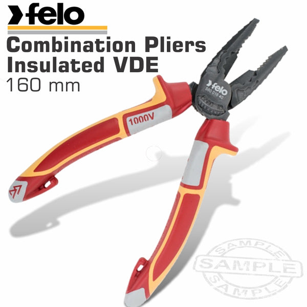 FELO PLIER COMB. 160MM INSULATED VDE - Power Tool Traders