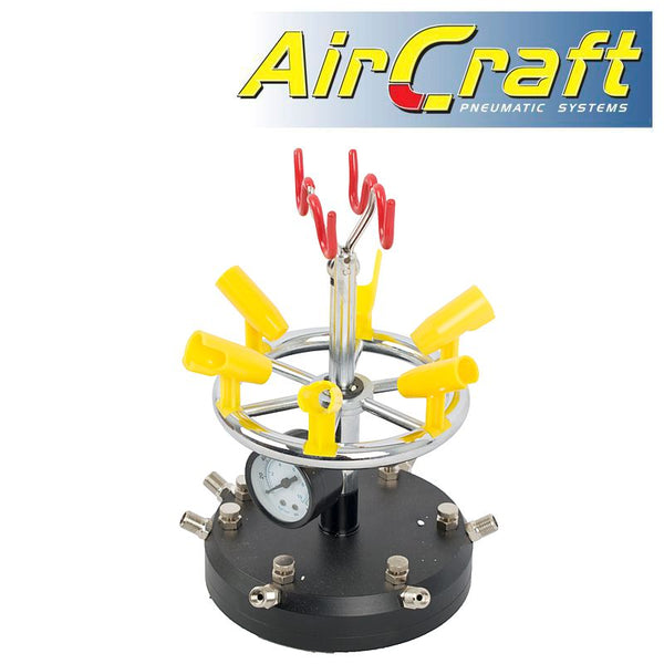 AIR BRUSH STAND (6) 6 PORTS & PRESSURE GUAGE - Power Tool Traders
