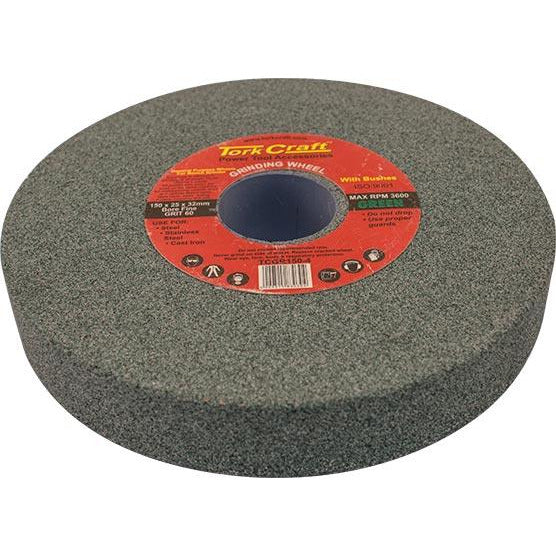GRINDING WHEEL 150X25X32MM BORE FINE 60GR W/BUSHES FOR B/G GREEN - Power Tool Traders
