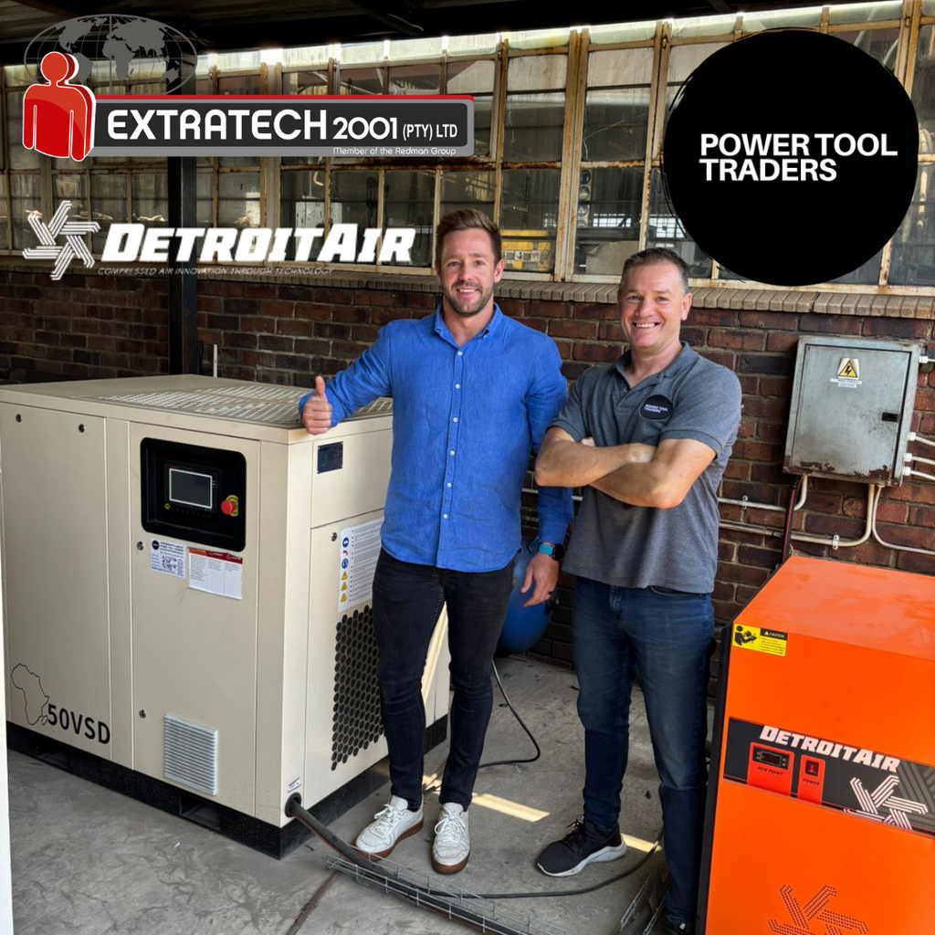 Power Tool Traders Installs Detroit Air - Africa Series 50Hp / 37kW Screw Compressor Variable Speed Drive and Air dryer for Extratech 2001(Pty)Ltd