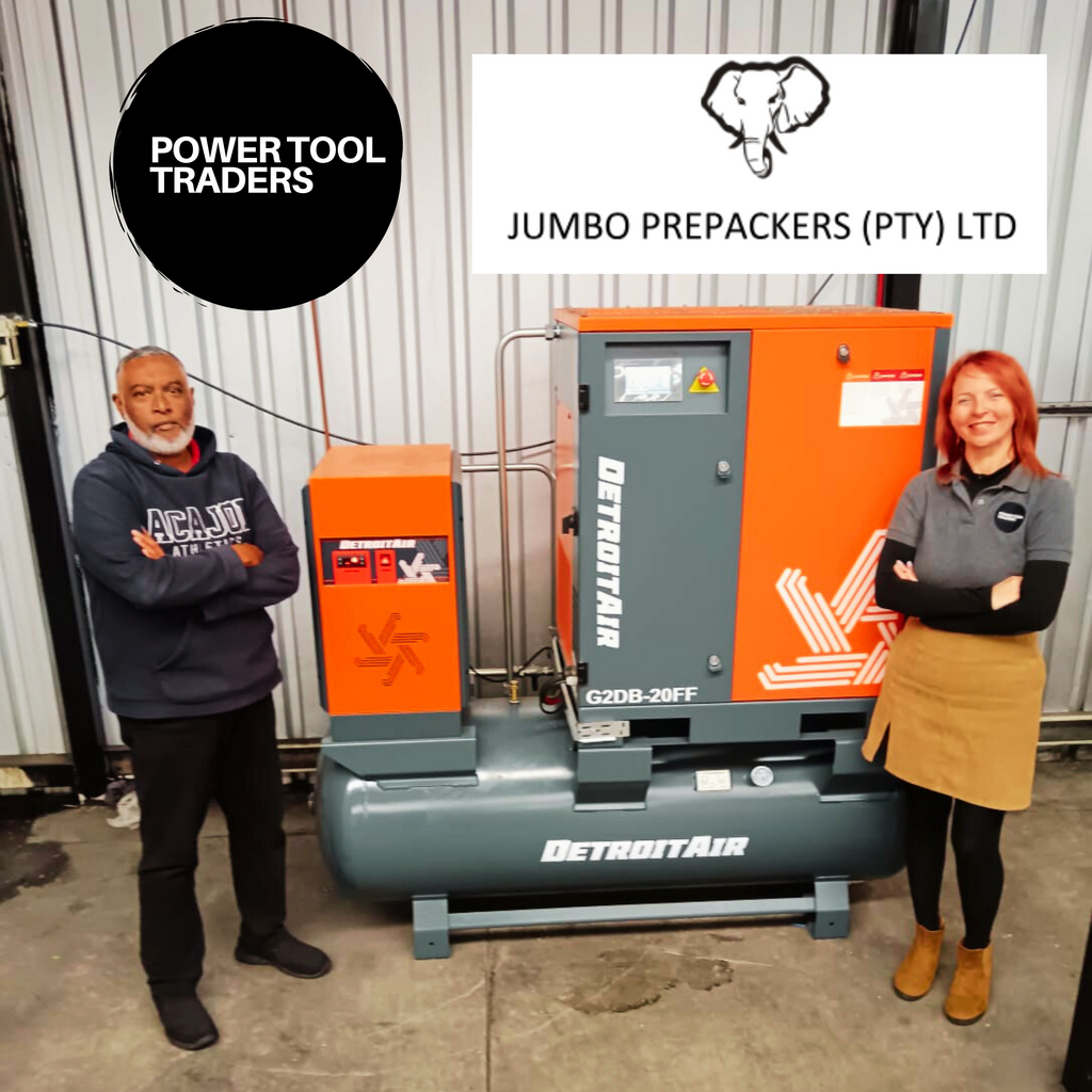 Power Tool Traders: Delivering Excellence with Detroit Screw Compressor G2DB-20FF Installation at Jumbo Prepackers (Pty) Ltd, Gqeberha