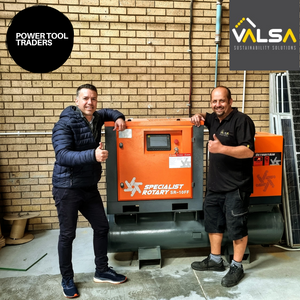 Valsa Trading Sustainability Solutions Installs Detroit Air Screw Compressor Full Feature 10Hp / 7.5Kw 39Cfm On 250L Pressure Vessel Including Dryer