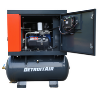 G2DB-7VSD Premium Detroit Air Screw Compressor 220v 7.5HP 23CFM / 0.65CBM @ 0.8MPA On 200L Pressure Vessel