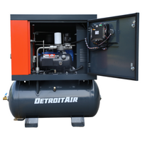G2DB-4VSD Premium Detroit Air Screw Compressor 220v 4HP 13.4 CFM / 0.38 CBM @ 0.8MPA On 160L Pressure Vessel