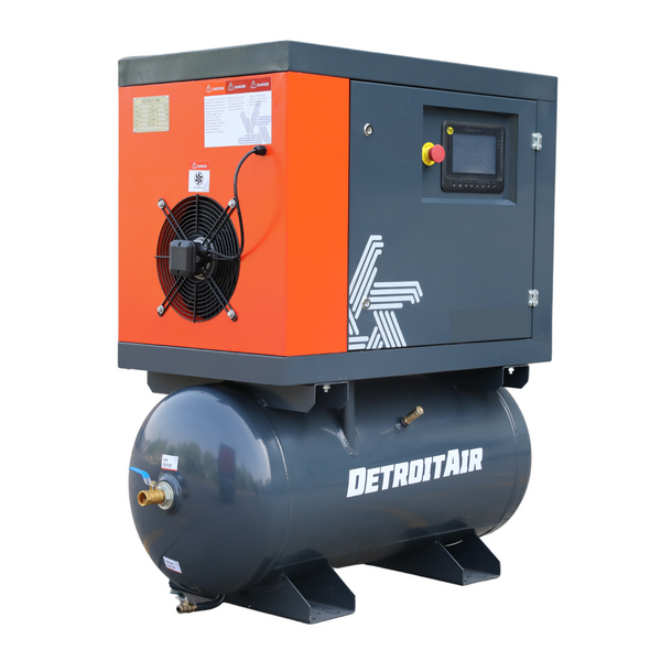 G2DB-7VSD Premium Detroit Air Screw Compressor 220v 7.5HP 23CFM / 0.65CBM @ 0.8MPA On 200L Pressure Vessel