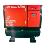 CZ-10FV Detroit Air Screw Compressor 10Hp/7.5kW 32Cfm @ 8 Bar Variable Speed On 300L Pressure Vessel With Air Dryer And Filtration