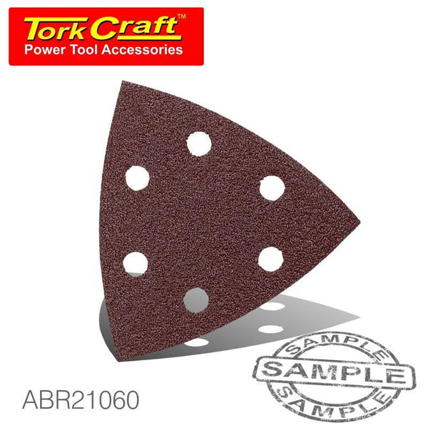 SANDING TRIANGLE VELCRO SHEET 60GRIT 94 X 94 X 94MM 5/PACK WITH HOLES - Power Tool Traders