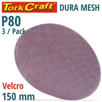 DURA MESH ABR.DISC 150MM VELCRO 80GRIT 3PC FOR SANDER POLISHER - Power Tool Traders