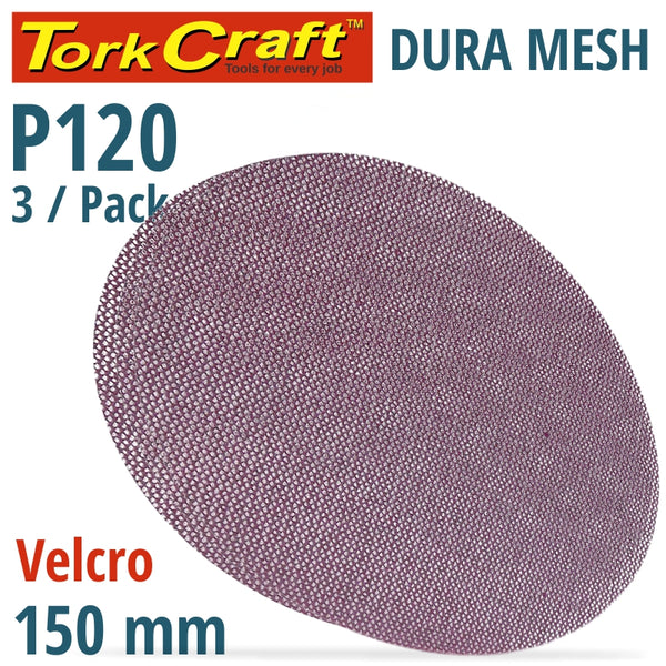 DURA MESH ABR.DISC 150MM VELCRO 120GRIT 3PC FOR SANDER POLISHER - Power Tool Traders
