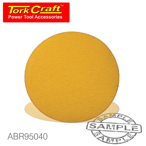 GOLD VELCRO DISC (50 PIECES) 40 GRIT 150MM WITHOUT HOLE - Power Tool Traders