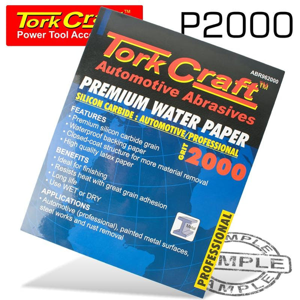 PREMIUM WATERPROOF PAPER  2000 GRIT 230  X 280 (50 PIECE) AUTOMOTIVE - Power Tool Traders