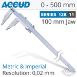 VERNIER CALIPER JAW LENGTH 100MM 0-500MM/0-20' - Power Tool Traders