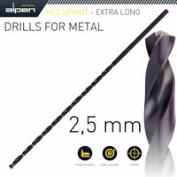 HSS DRILL BIT 2.5MM 140  X  95 EXTRA LONG - Power Tool Traders