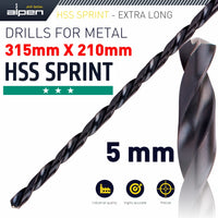 HSS DRILL BIT 5MM 315X210MM EXTRA LONG - Power Tool Traders