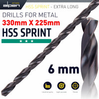 HSS DRILL BIT 6MM 330X225MM EXTRA LONG - Power Tool Traders