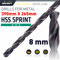 HSS DRILL BIT 8MM 390X265MM EXTRA LONG - Power Tool Traders