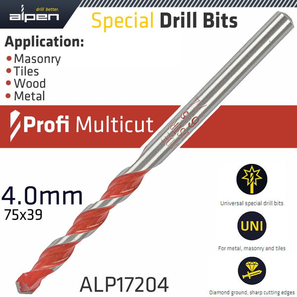 PROFI MULTICUT DRILL BIT 4.0MMX75MM - Power Tool Traders