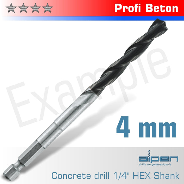 CONCRETE PROFI BETON DRILL BIT 4MM HEX SHANK - Power Tool Traders