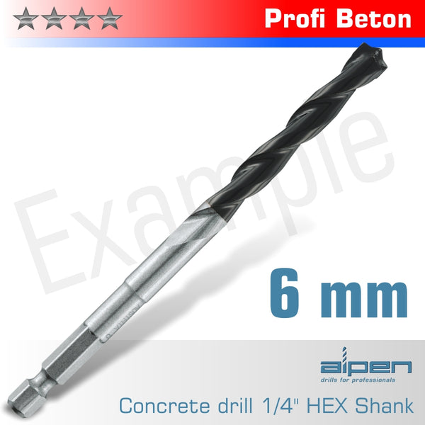 CONCRETE PROFI BETON DRILL BIT 6MM HEX SHANK - Power Tool Traders