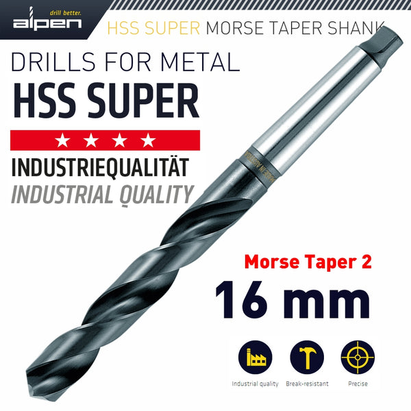 HSS SUPER 16MM MORSE TAPER 2 SHANK - Power Tool Traders