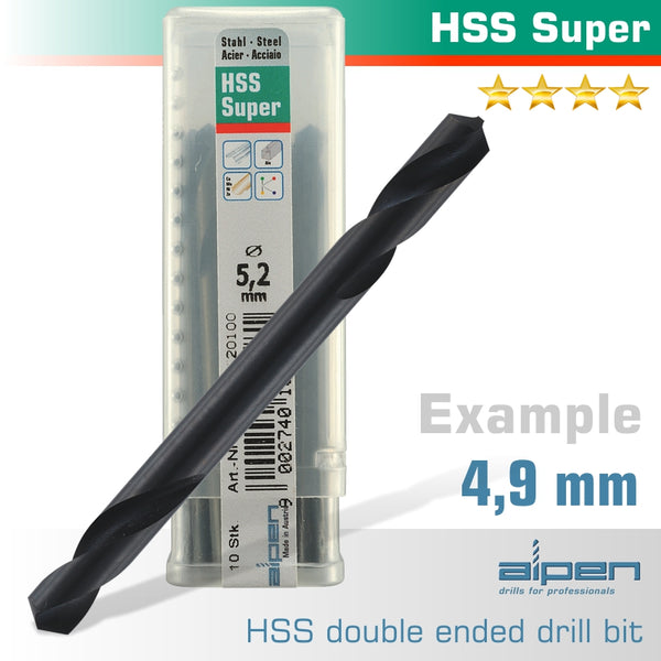 HSS SUPER DRILL BIT DOUBLE ENDED 4.9MM BULK - Power Tool Traders