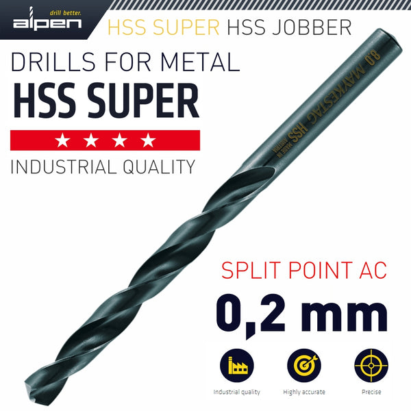 HSS SUPER DRILL BIT 0.2MM BULK - Power Tool Traders