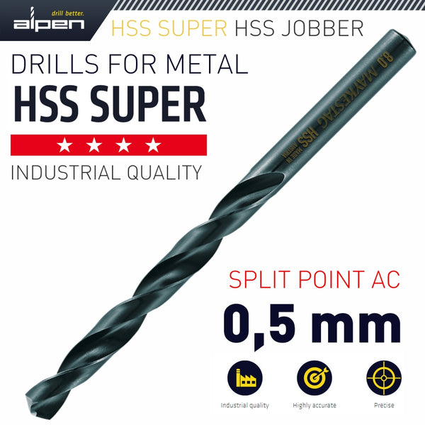 HSS SUPER DRILL BIT 0.5MM BULK - Power Tool Traders