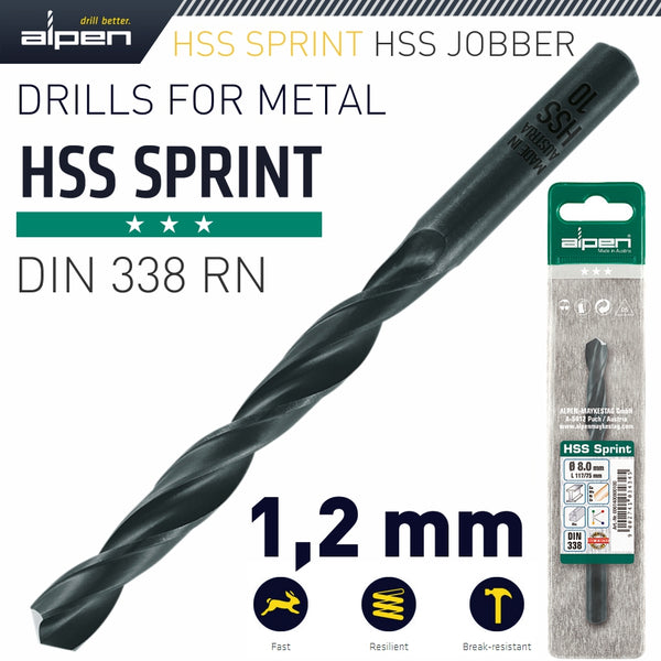 HSS SPRINT MASTER DRILL BIT 1.2MM 1/PACK - Power Tool Traders