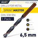 ALPEN SPRINT MASTER DIN 338 6.5MM 1/PACK - Power Tool Traders