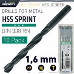 HSS SPRINT DRILL BIT 1.6MM BULK IND.PACK - Power Tool Traders