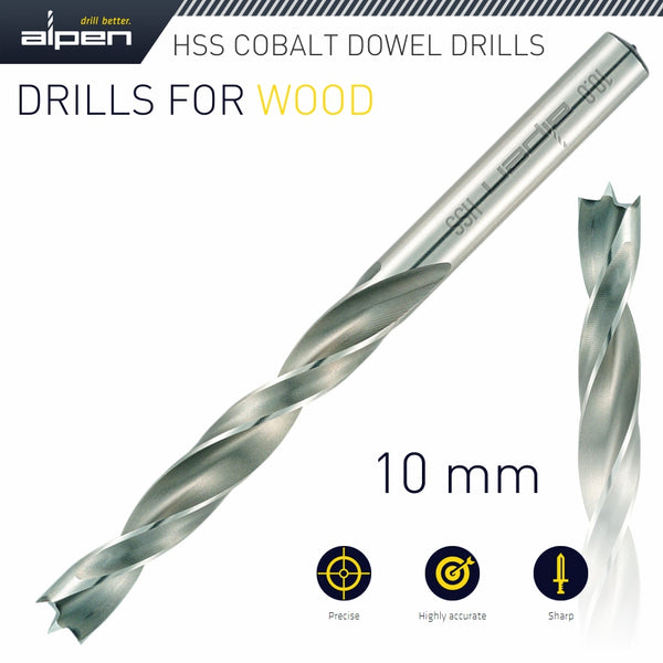 HSS COBALT WOOD DRILL BIT 10MM - Power Tool Traders