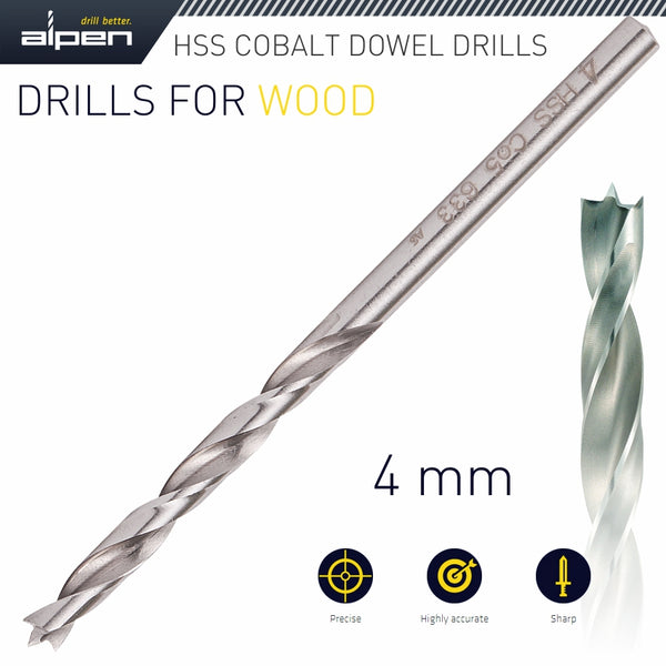HSS COBALT WOOD DRILL BIT 4MM - Power Tool Traders