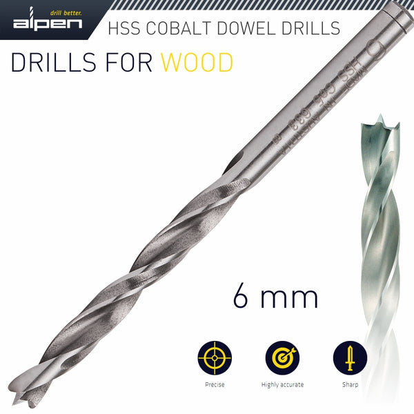 HSS COBALT WOOD DRILL BIT 6MM - Power Tool Traders