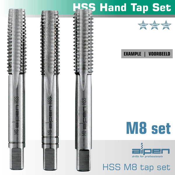 HAND TAP SET IN POUCH M8 HSS 1.25MM PITCH - Power Tool Traders