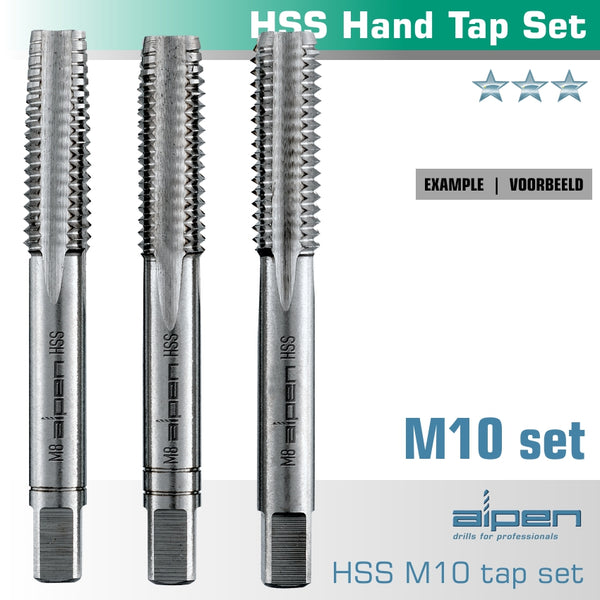 HAND TAP SET IN POUCH M10 HSS 1.5MM PITCH - Power Tool Traders
