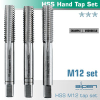 HAND TAP SET IN POUCH M12 HSS 1.75MM PITCH - Power Tool Traders