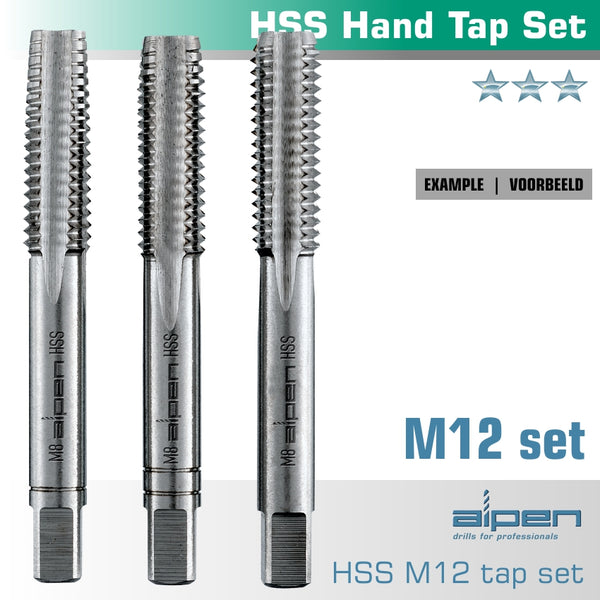 HAND TAP SET IN POUCH M12 HSS 1.75MM PITCH - Power Tool Traders