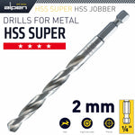 HSS SUPER DRILL BIT HEX SHANK 2MM - Power Tool Traders