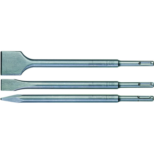 SDS CHISEL SET PLASTIC TUBE POINT X250MM FLAT 20X250 FLAT 40X250 - Power Tool Traders
