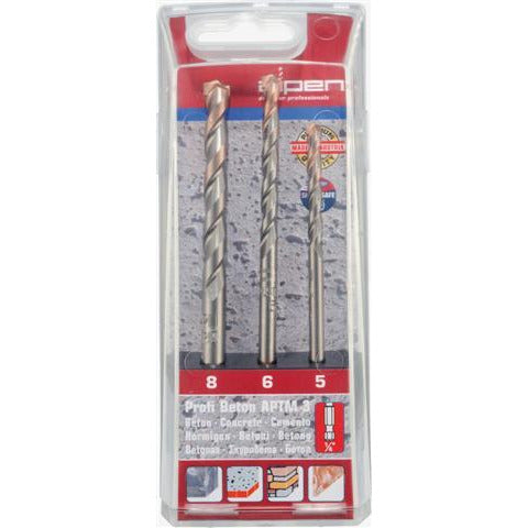 PROFI BETON 3 PIECE SET HEX SHANK 5 6 8MM - Power Tool Traders