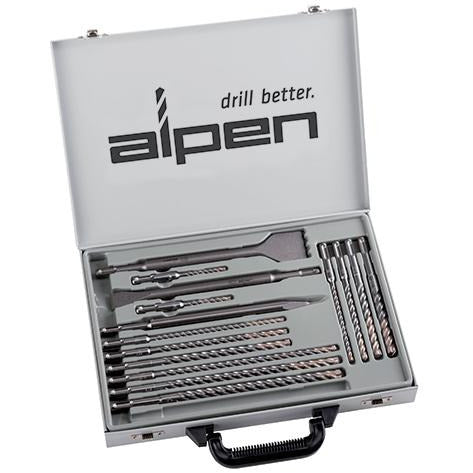 SDS PLUS DRILL AND CHISEL SET 16 PIECE IN METAL CARRY CASE - Power Tool Traders