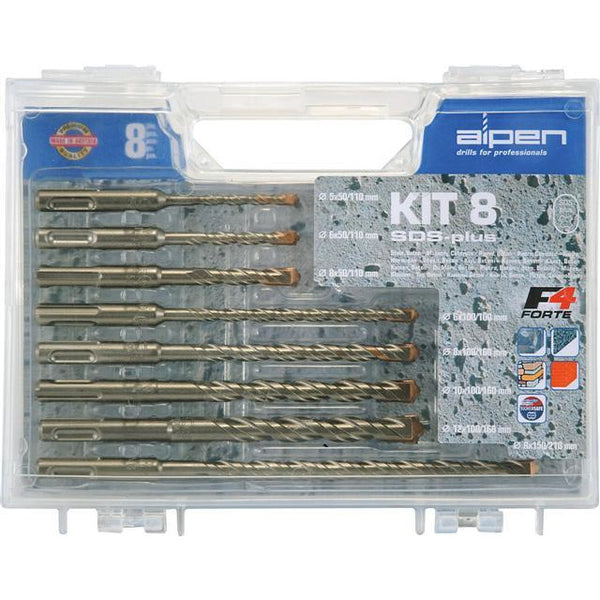 SDS PLUS DRILL BIT SET 8 PIECE IN PLASTIC CARRY CASE - Power Tool Traders