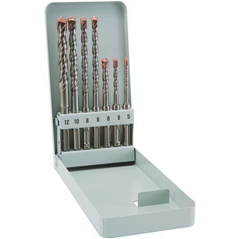 SDS DRILL BITS 7 PIECE SET IN METAL CASE - Power Tool Traders