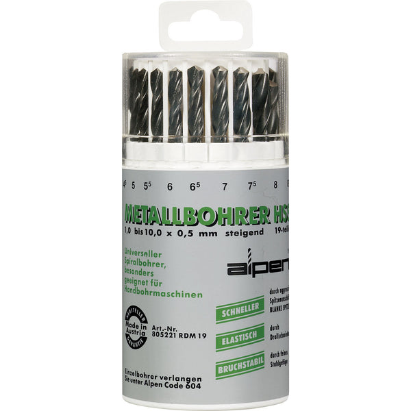 HSS SPRINT DRILL BIT SET 19 PIECE IN ROUND PLASTIC CONTAINER - Power Tool Traders