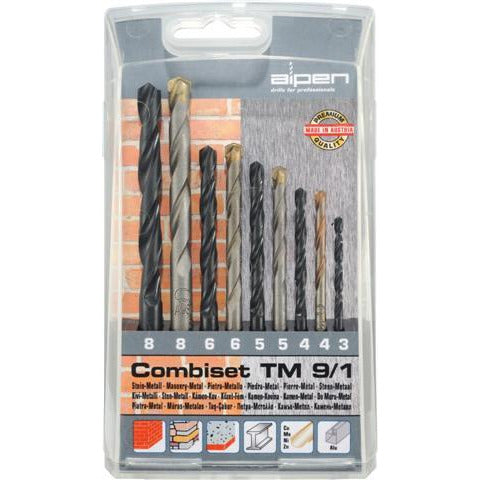 HSS/MASONRY DRILL BIT KOMBI SET 3-8MM - Power Tool Traders
