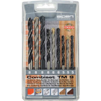 WOOD-STEEL-MASONRY DRILL BIT SET  9 PIECE 5 6-8 - Power Tool Traders