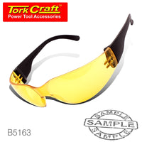 SAFETY EYEWEAR GLASSES YELLOW IN POLY BAG - Power Tool Traders